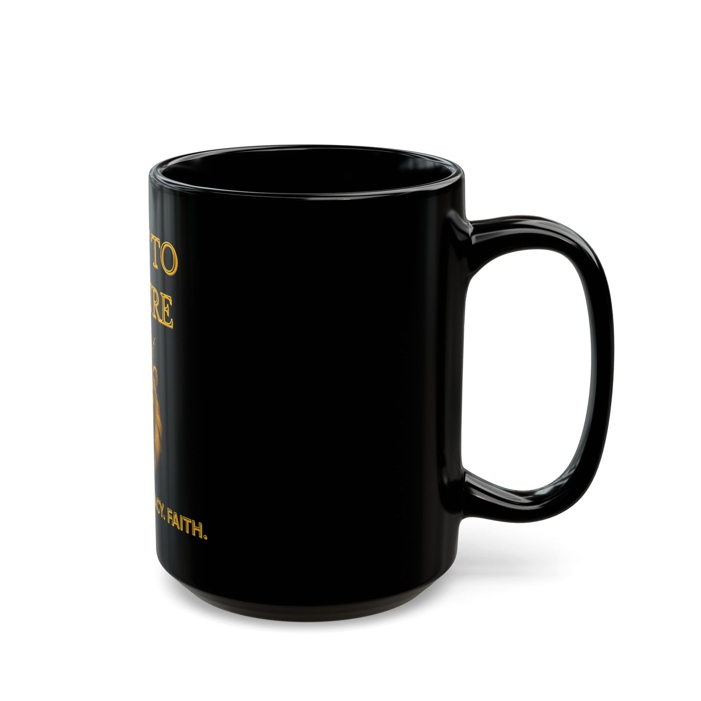 Built to Endure – Inspirational Black Mug with Lion Design | Joyous Life Journals