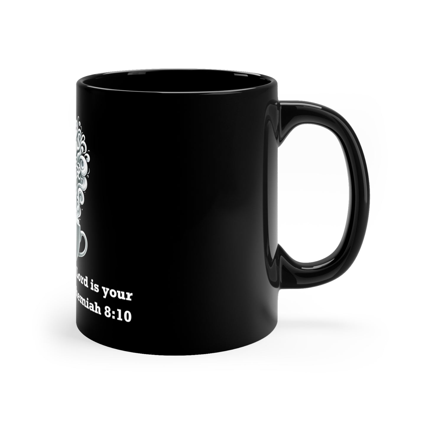 Nehemiah 8:10 Joy Mug – Strength in Joy, 11oz Black Ceramic | Joyous Life Journals