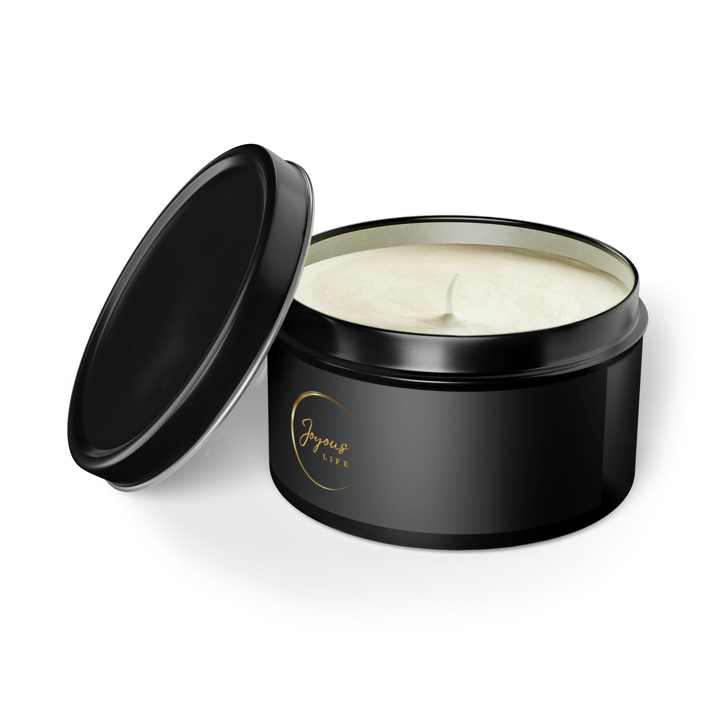 Midnight Elegance – 8oz Black Tin Candle by Joyous Life Journals