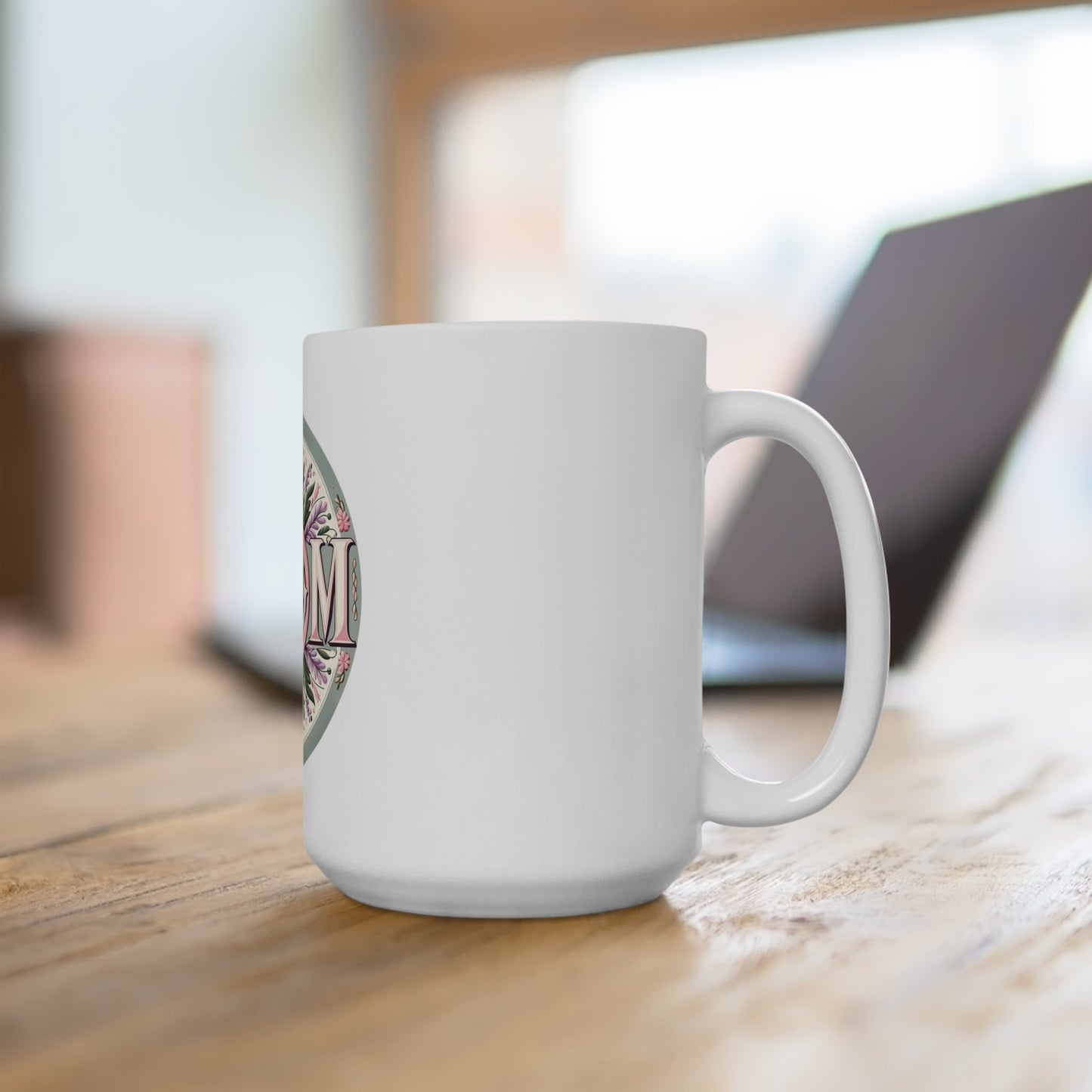 Mom’s Morning Embrace – 15oz Ceramic Mug | Inspirational Gift for Faith-Filled Moms | Rooted in Grace Collection