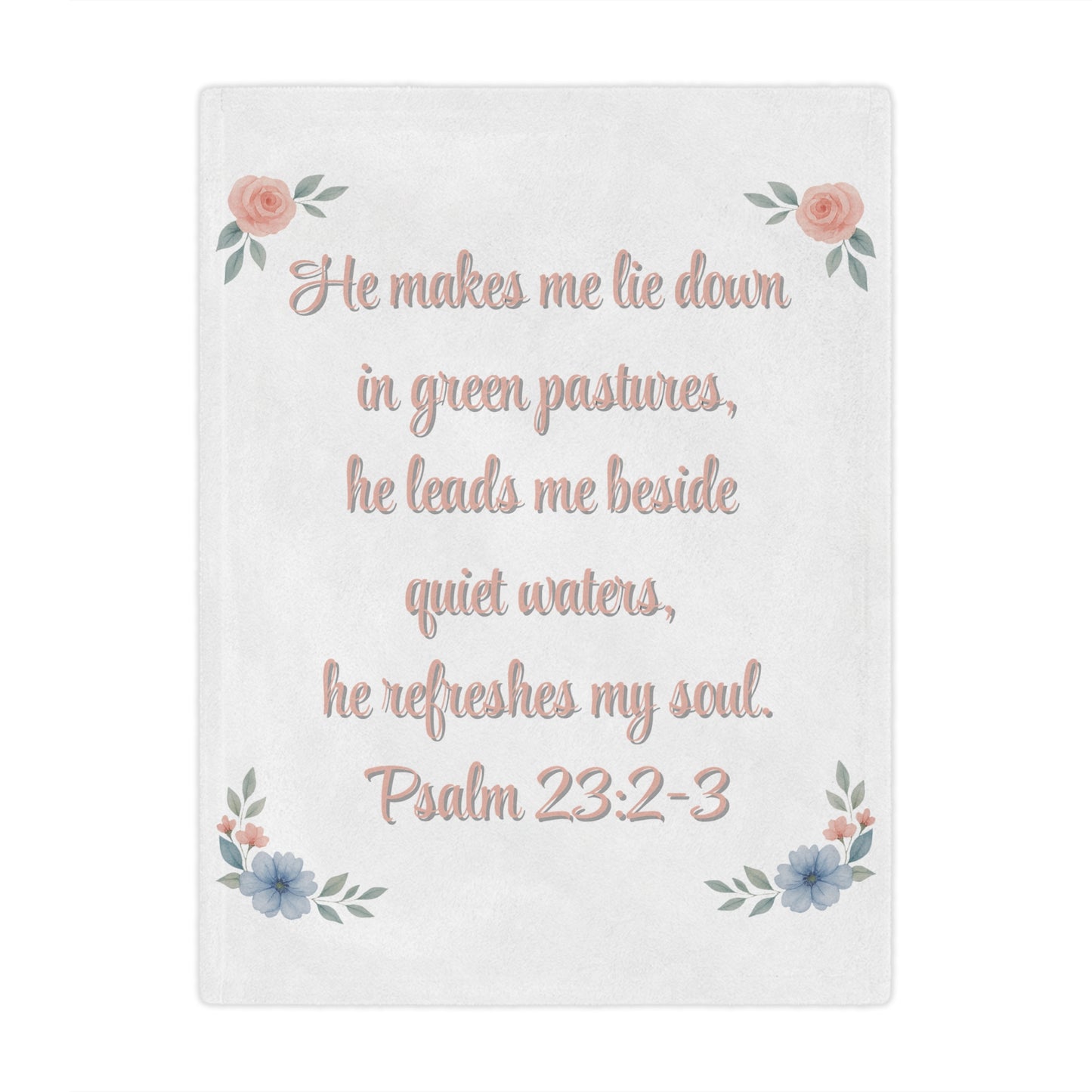 Psalm 23 Minky Blanket | “He Restores My Soul” Plush Throw