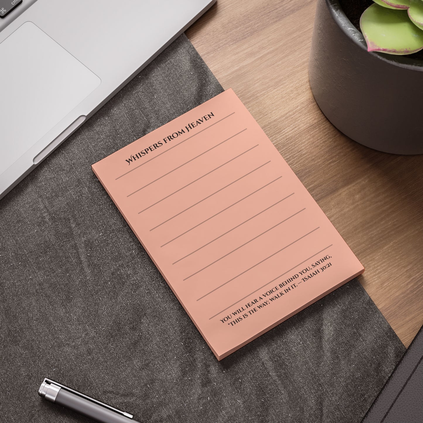 Whispers from Heaven – Large Lined Bible Verse Sticky Notes in Blush Pink for Prayer Lists, Gratitude Journaling, and Daily Faith Notes