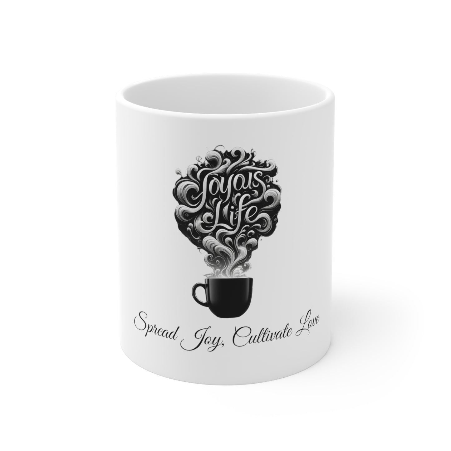 Spread Joy, Cultivate Love – Uplifting Ceramic Coffee Mug, 11oz | Joyous Life Journals