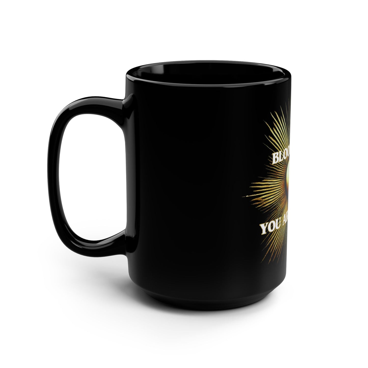 Bloom Where You Are Planted – 15oz Black Inspirational Mug | Joyous Life Journals