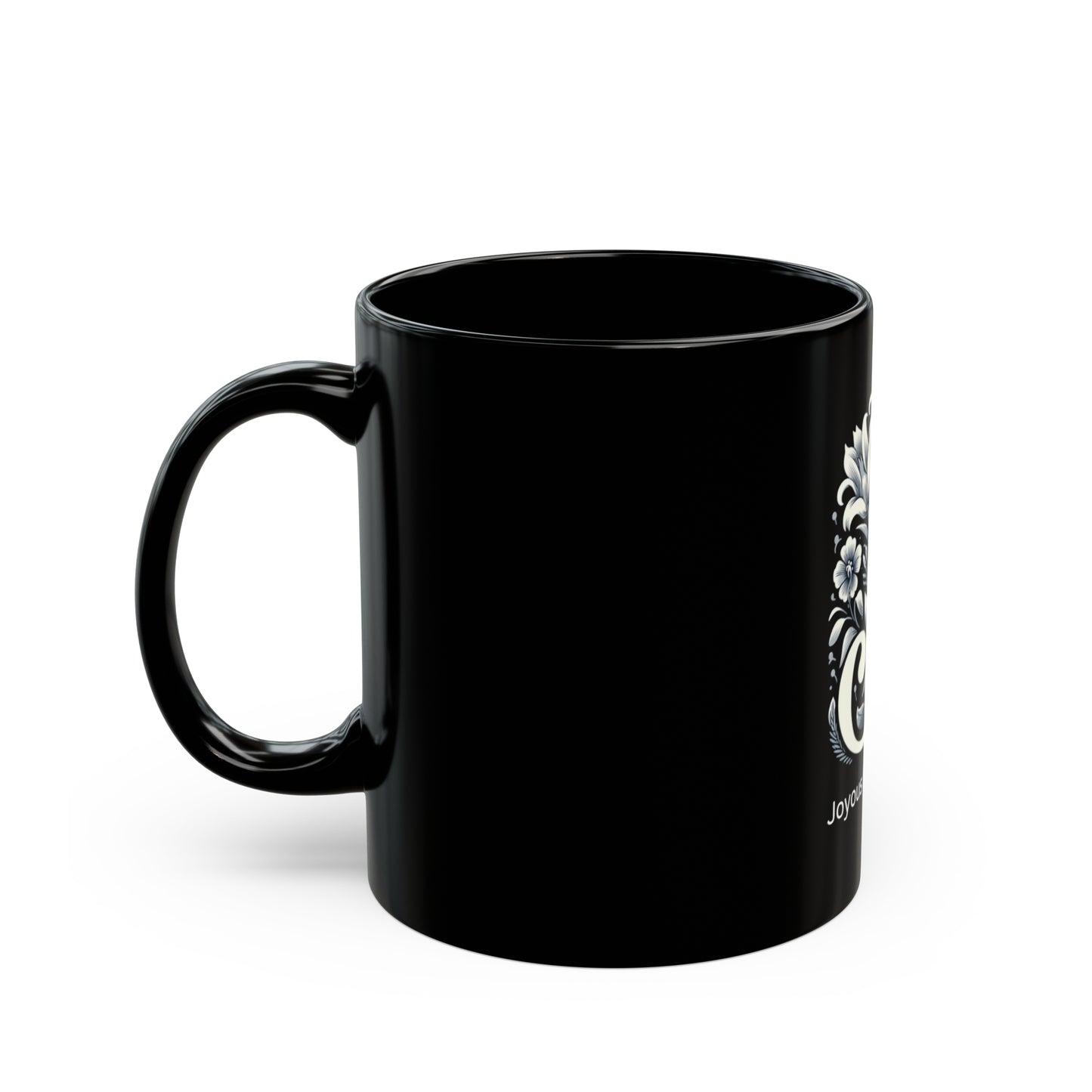 Java Joy – Classic 'J' Black Coffee Mug, 11oz | Joyous Life Journals