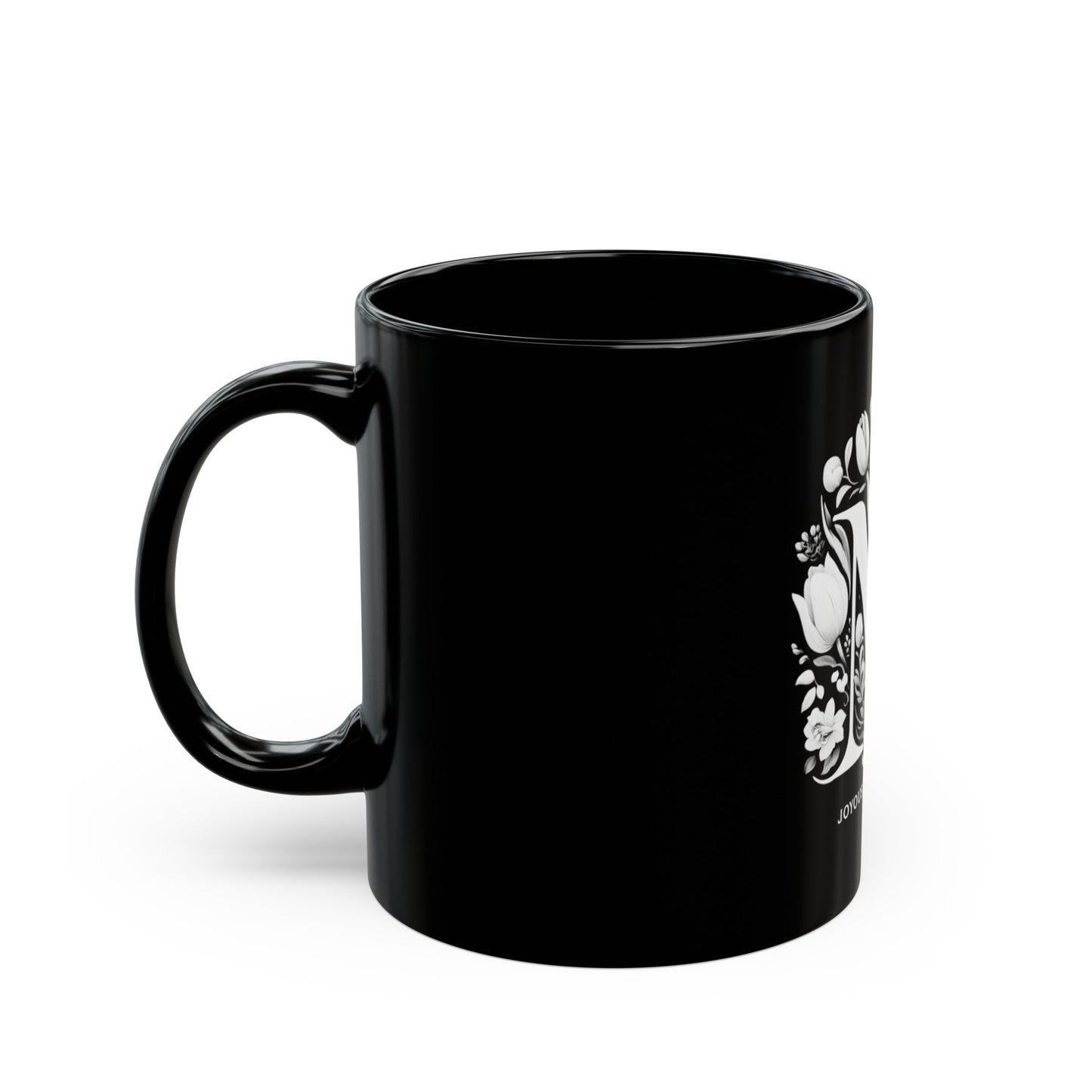 Mystique M – Monogram M 11oz Black Coffee Mug | Joyous Life Journals