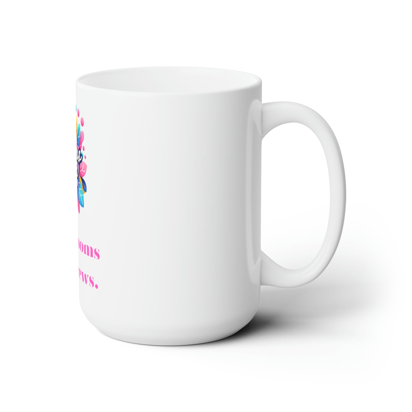 Spring Essence in a Cup: The 15oz 'Bold Blooms & Brews' Ceramic Mug, Joyous Life Journals