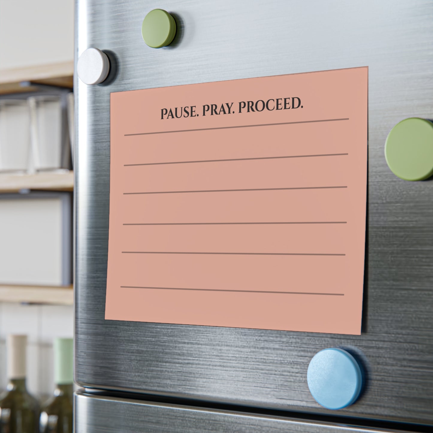 Pause. Pray. Proceed. – Blush Pink Faith-Based List Pad (8x6)