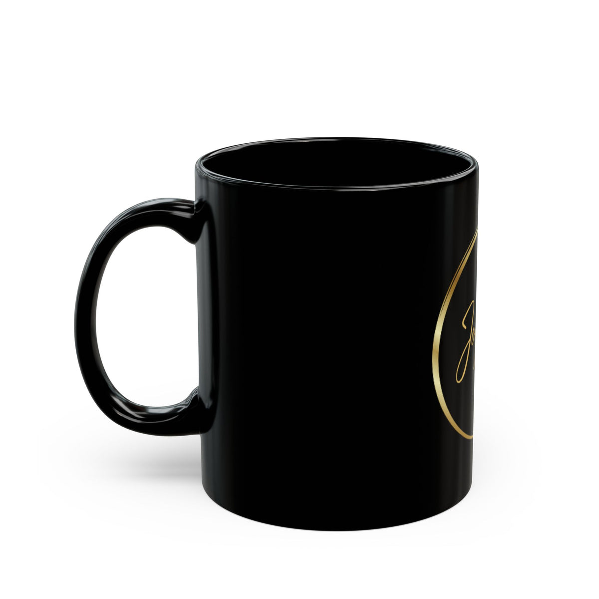 Joyous Life Signature Black Ceramic Mug – 11 oz