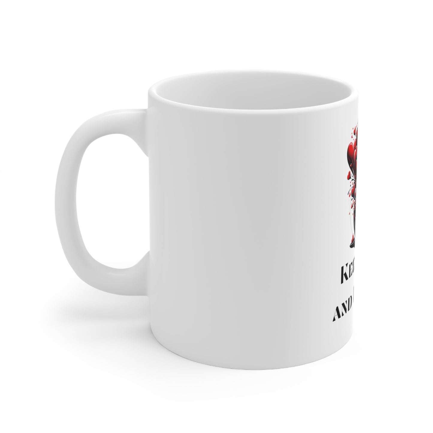 Keep Calm and Love On – Serene 11oz Ceramic Coffee Mug | Joyous Life Journals