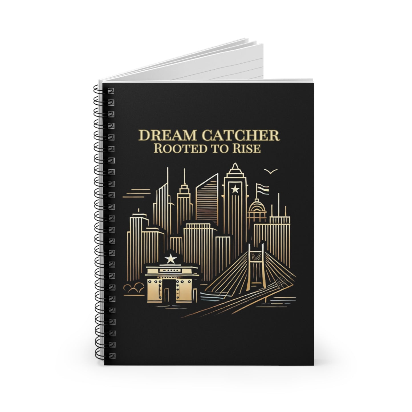 Golden Cityscape Spiral Notebook | Urban Journal | Joyous Life