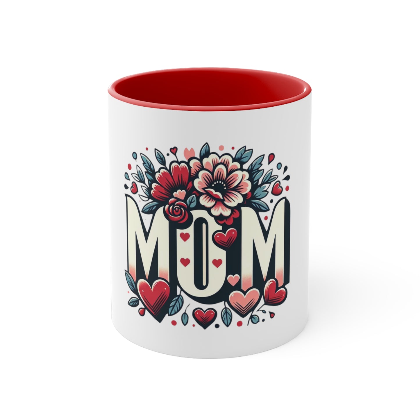 Love Blossoms – Red Accent 11oz Coffee Mug | A Tribute to Moms | Rooted in Grace Collection