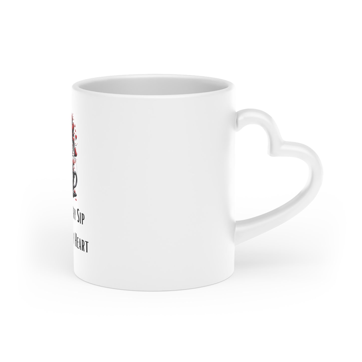 Love in Every Sip – Heart-Shaped Mug | Joy in Every Heart | Joyous Life Journals