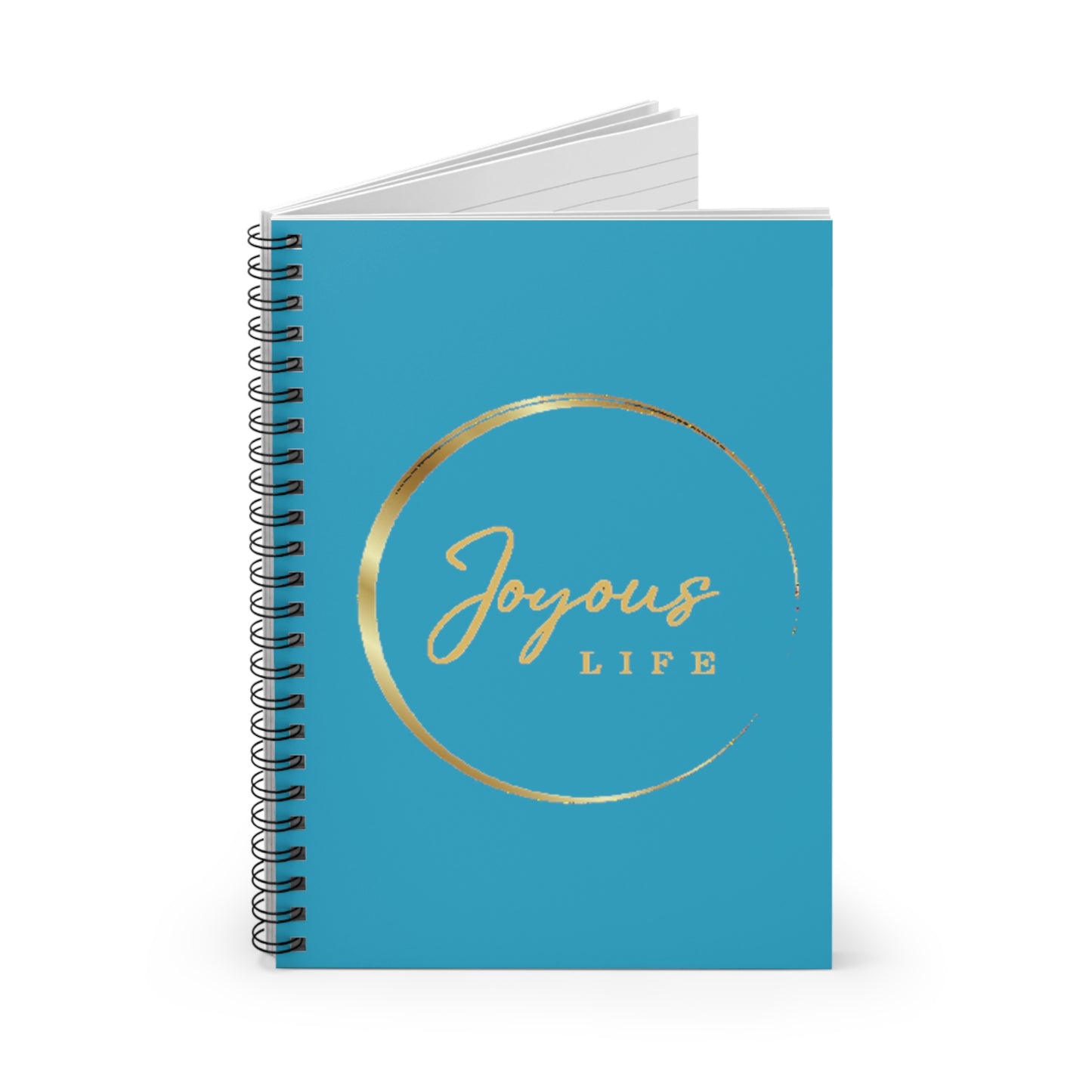 Tranquil Turquoise – Joyous Life Spiral Notebook, Ruled Line