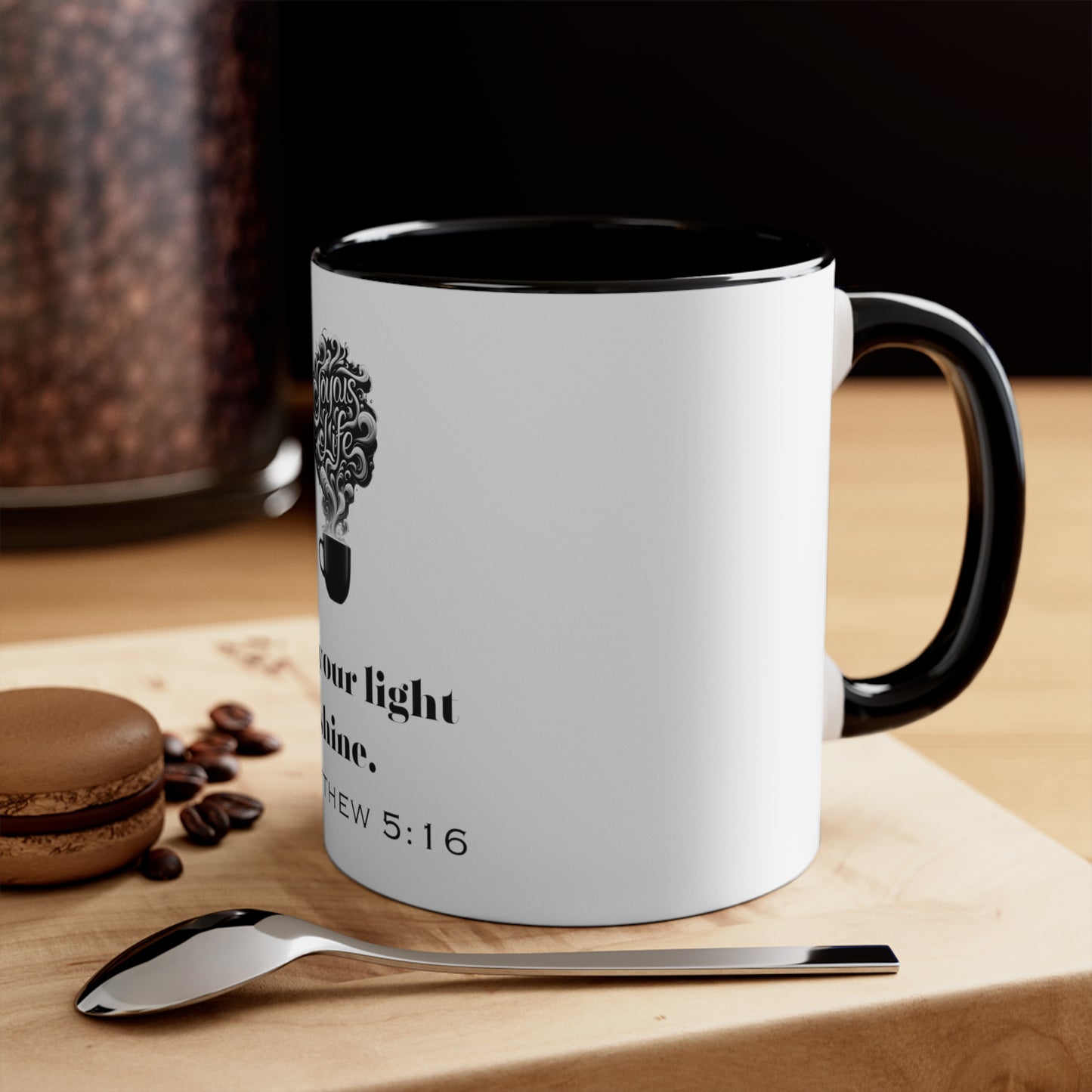 Radiant Glow – Matthew 5:16 Accent Coffee Mug | Joyous Life Journals