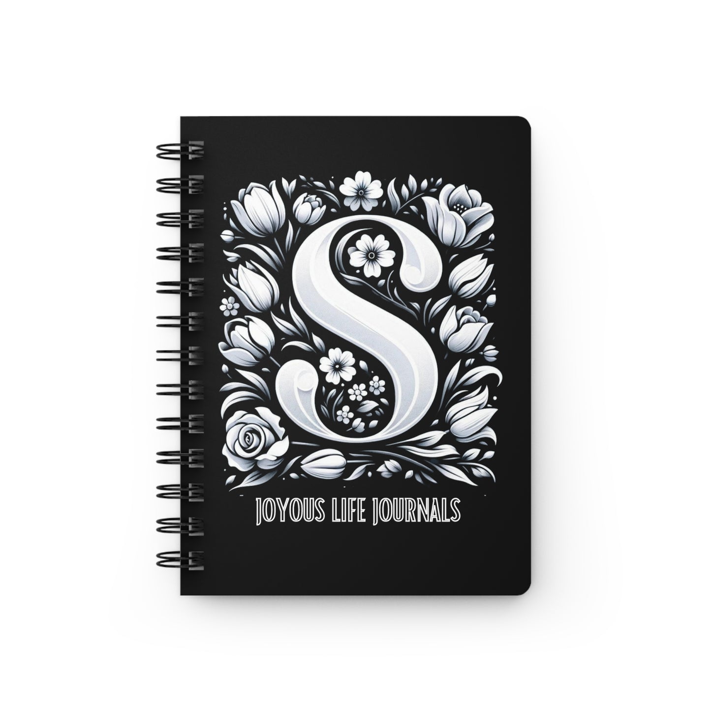 Serene Script – 'S' Monogram Spiral Journal | Joyous Life Journals