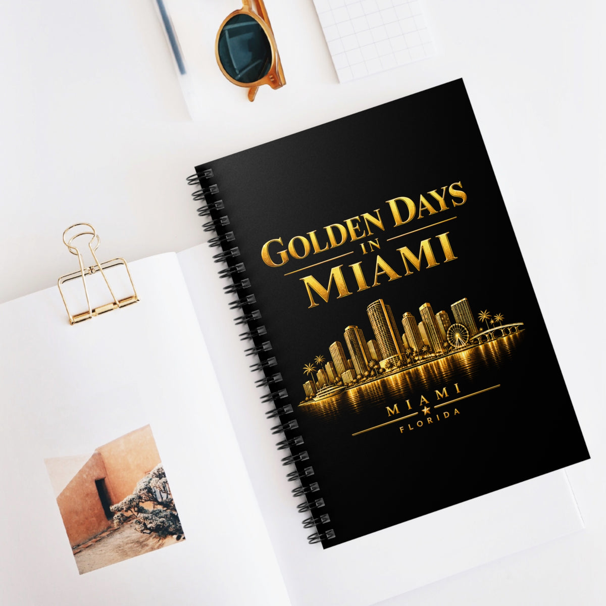 Golden Days in Miami Spiral Notebook