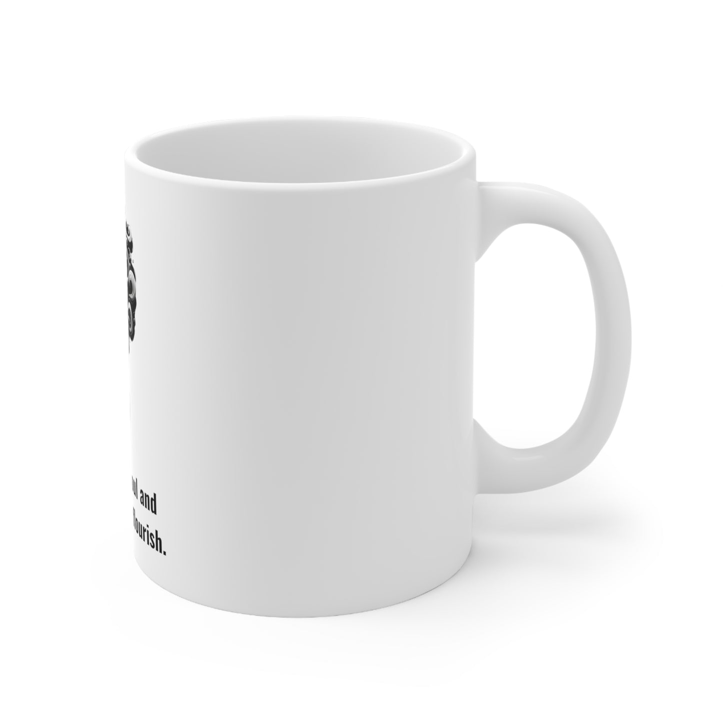Nourish & Flourish – Soulful Life Ceramic Mug, 11oz | Joyous Life Journals