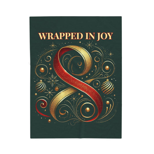 Wrapped in Joy Holiday Throw | Velveteen Plush Blanket | Joyous Life