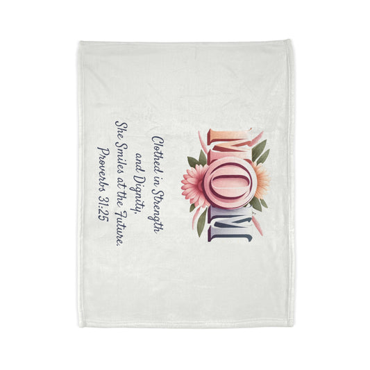 Strength & Dignity Fleece Blanket – Proverbs 31:25 | Inspirational Throw for Women | Rooted in Grace Collection