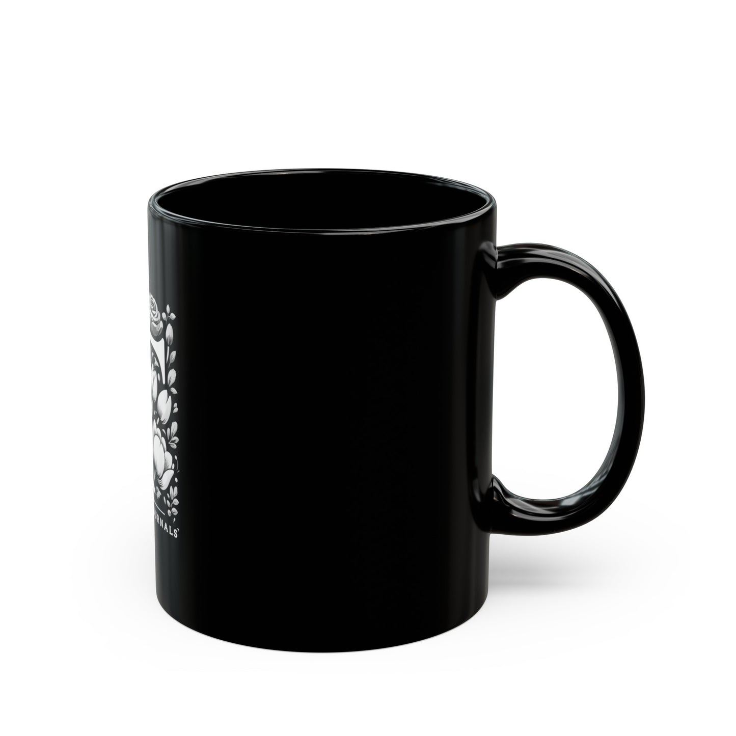 Tranquil Touch – Monogram T 11oz Black Coffee Mug | Joyous Life Journals