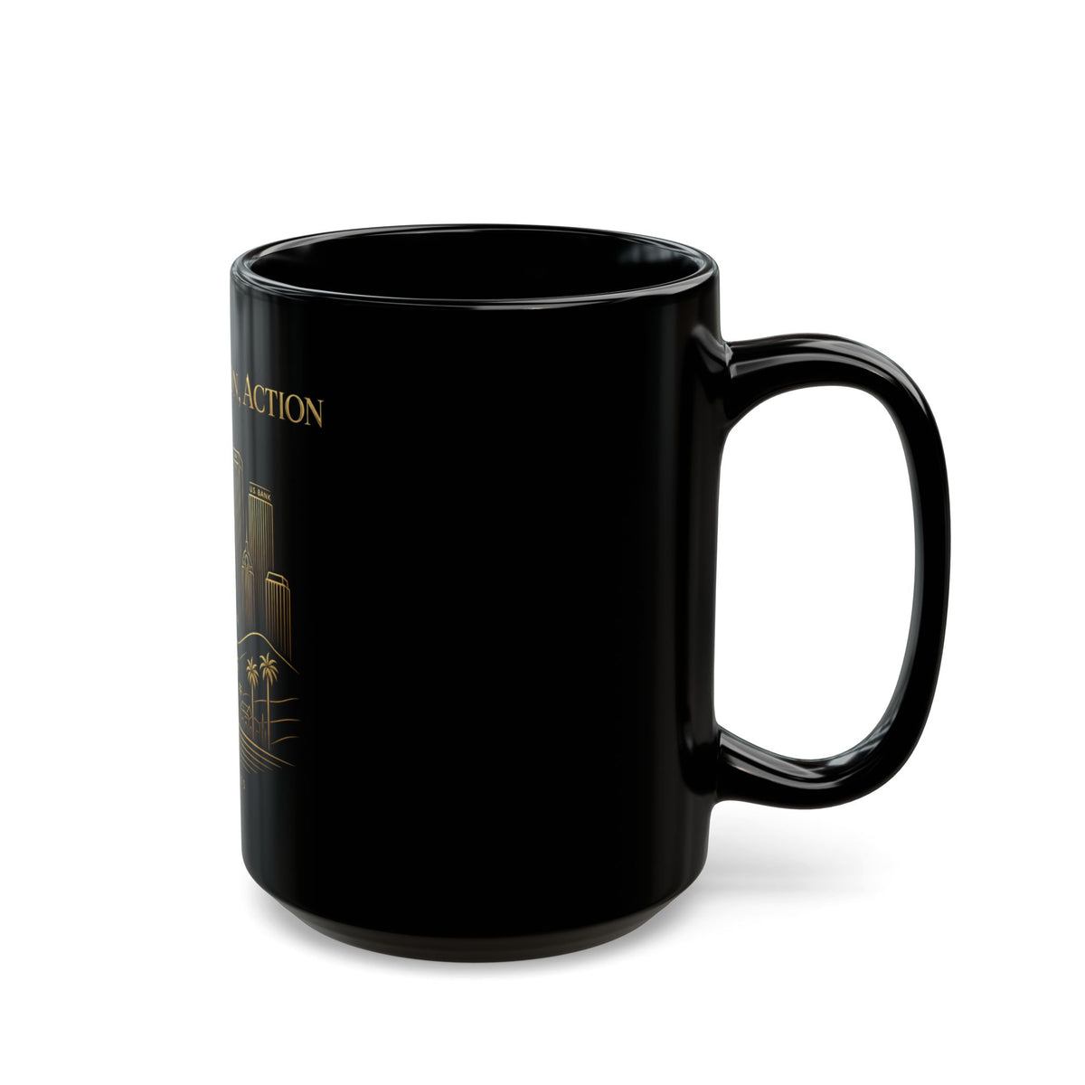 Lights, Vision, Action | Los Angeles Black Mug