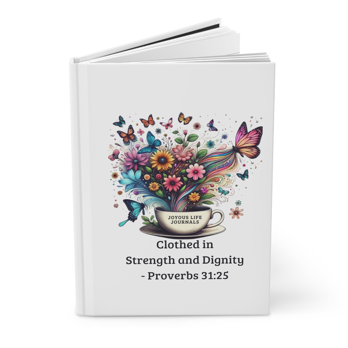 Spring of Virtue – Proverbs 31:25 Journal | White Hardcover | Rooted in Grace Collection