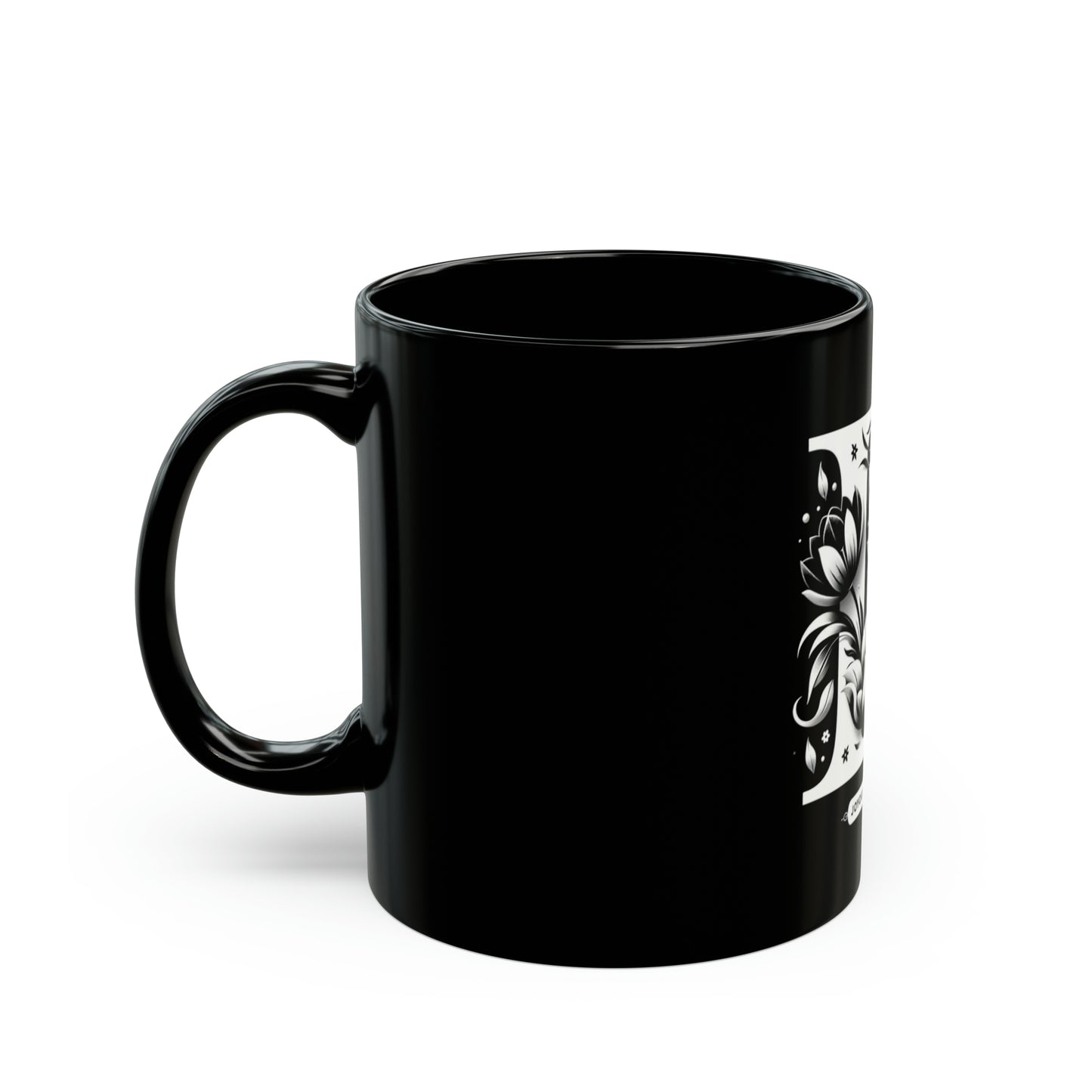 Dynamic Delight | D Monogram Black Mug