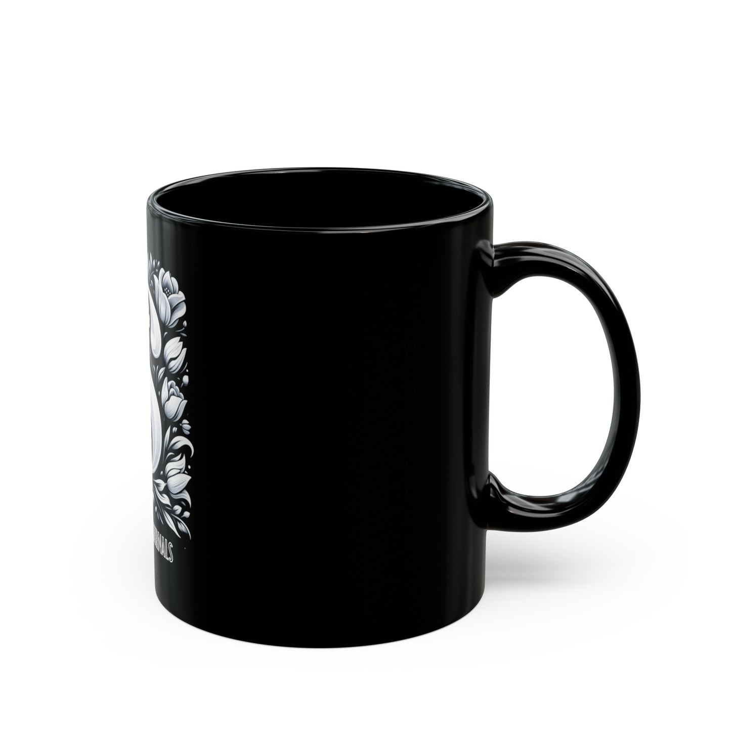Sip of Sophistication – Monogram S 11oz Black Coffee Mug | Joyous Life Journals