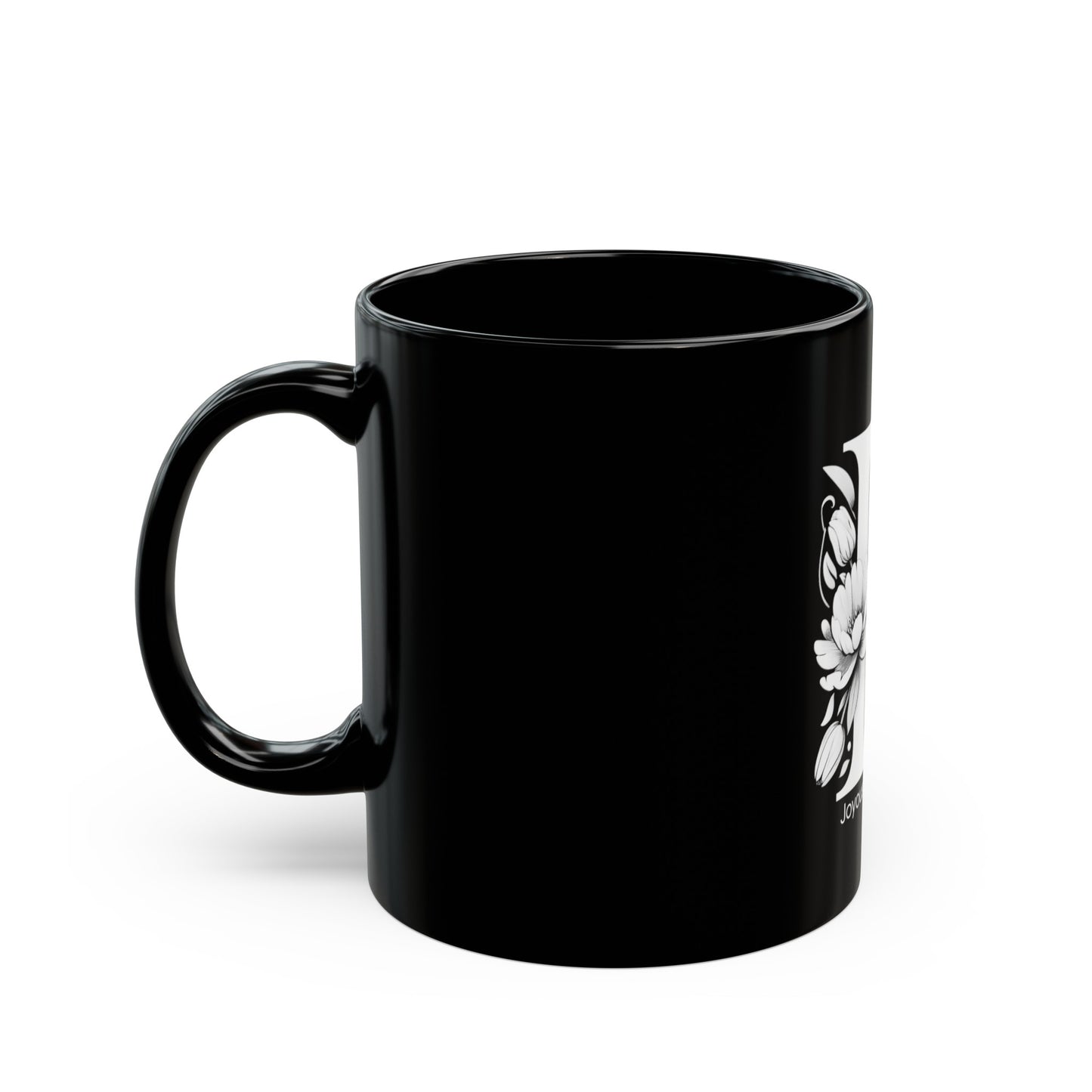 Prestige Pour – Monogram P 11oz Black Coffee Mug | Joyous Life Journals