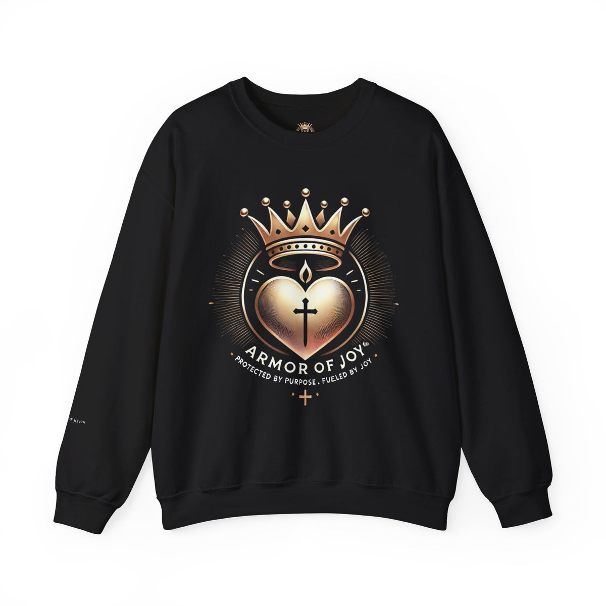 Armor of Joy™ Unisex Crewneck Sweatshirt – Faith-Based Inspirational Apparel, Cozy All-Season Gift for Friends, Purpose & Joy-Inspired Casual Wear
