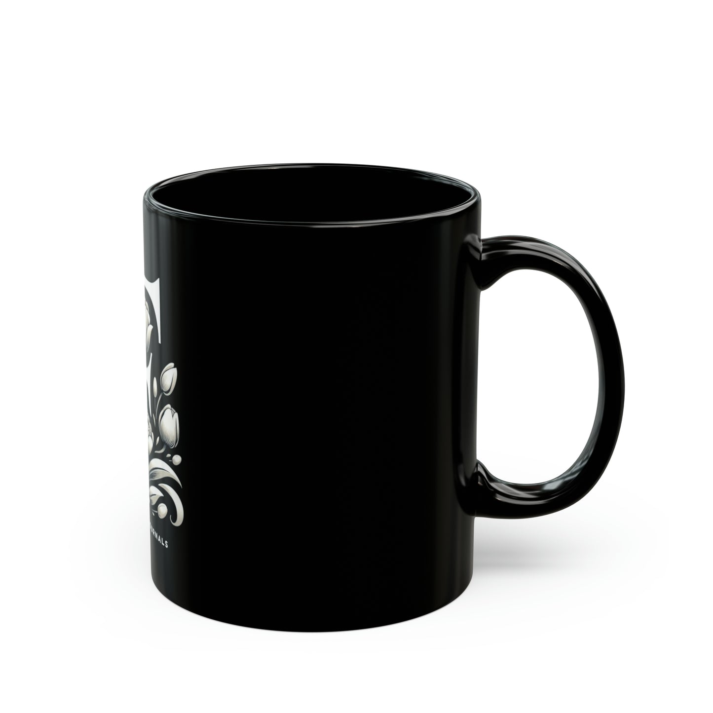 First Sip Finesse | F Monogram Black Mug