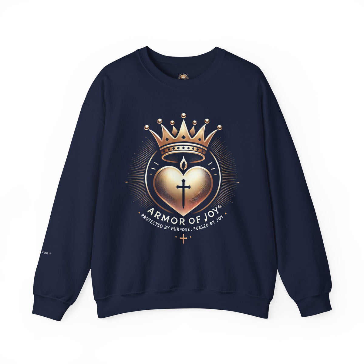 Armor of Joy™ Unisex Crewneck Sweatshirt – Faith-Based Inspirational Apparel, Cozy All-Season Gift for Friends, Purpose & Joy-Inspired Casual Wear