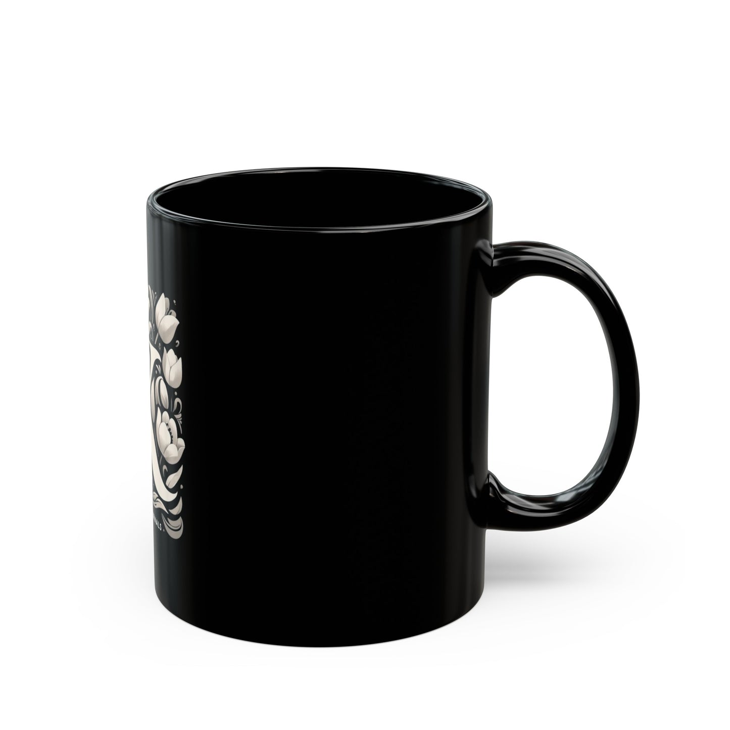 Kosmic Kaffeine – Monogram K 11oz Black Ceramic Mug | Joyous Life Journals