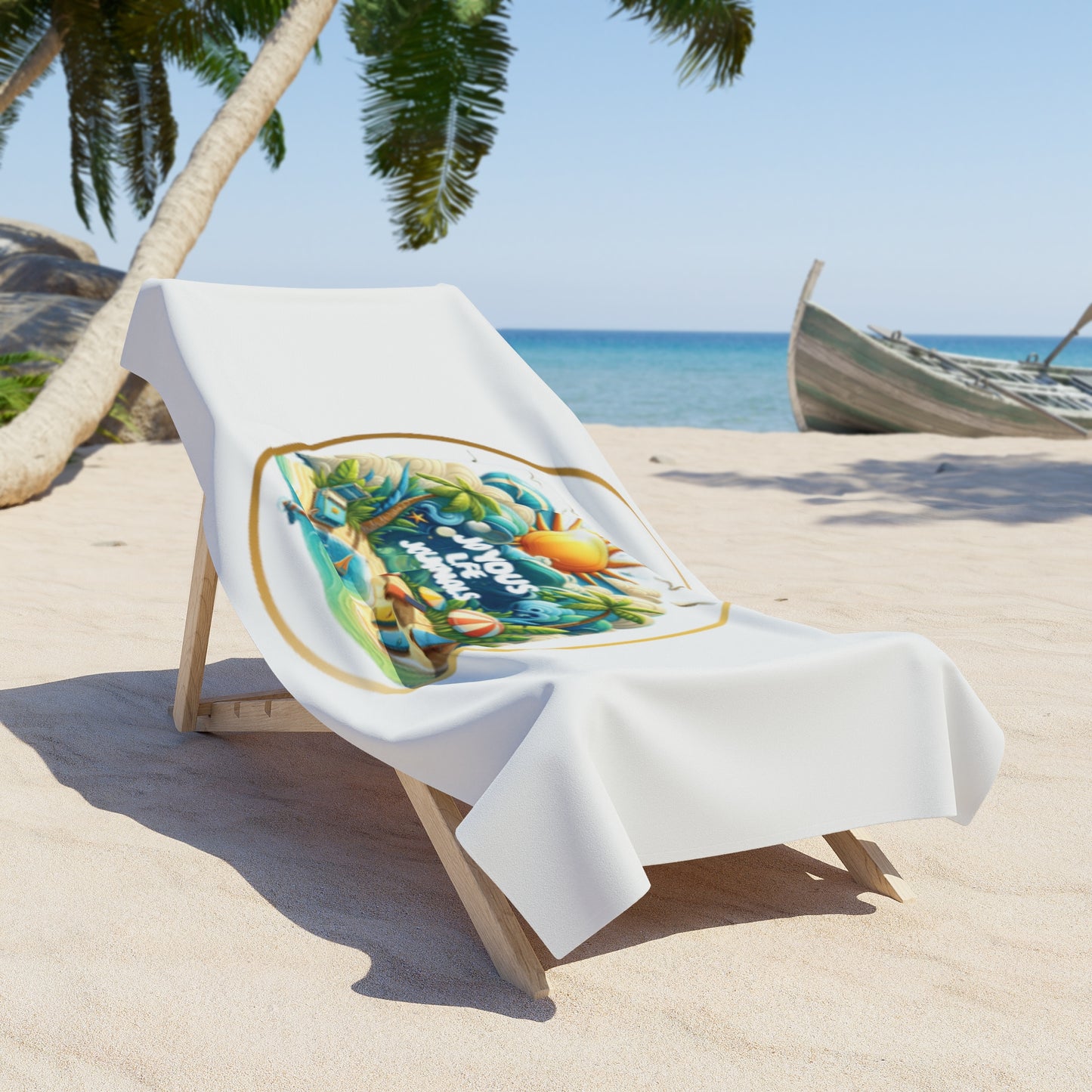 Ocean Bliss Beach Towel – 36x72 White Edition | Joyous Life Journals