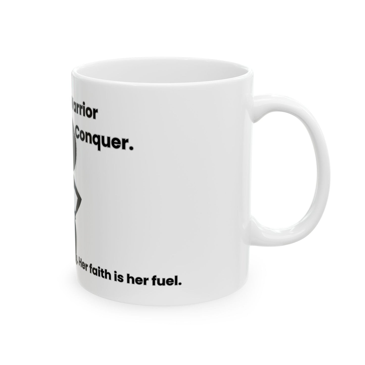 Creative Warrior Mug | White Christian Artist Coffee Cup for Women, 11oz