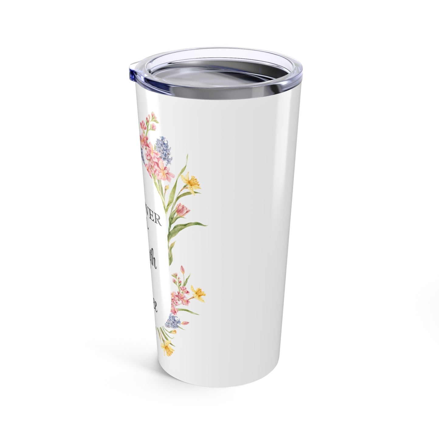 Caregiver Fuel 20oz Tumbler | “Strength + Coffee” Floral Cup