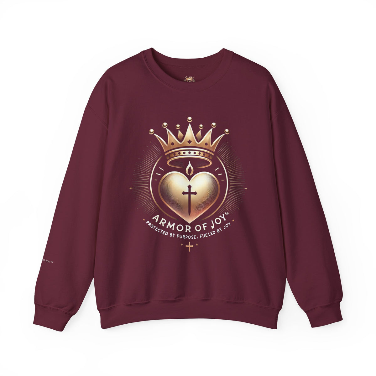 Armor of Joy™ Unisex Crewneck Sweatshirt – Faith-Based Inspirational Apparel, Cozy All-Season Gift for Friends, Purpose & Joy-Inspired Casual Wear