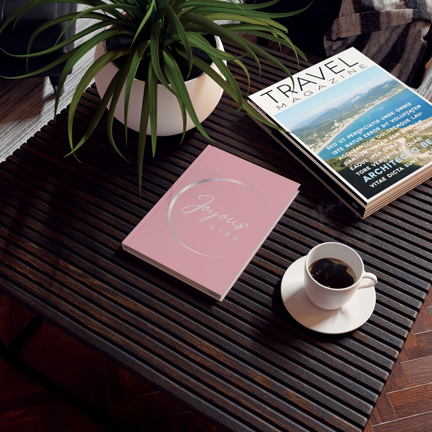 Joyous Life Hard Backed Journal | Pink Gratitude Notebook | JLJ