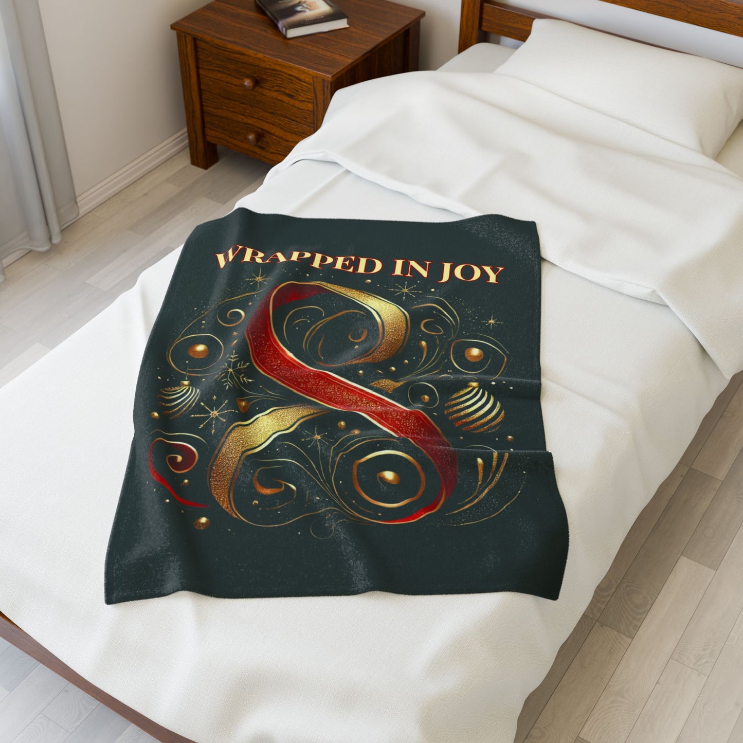 Wrapped in Joy Holiday Throw | Velveteen Plush Blanket | Joyous Life
