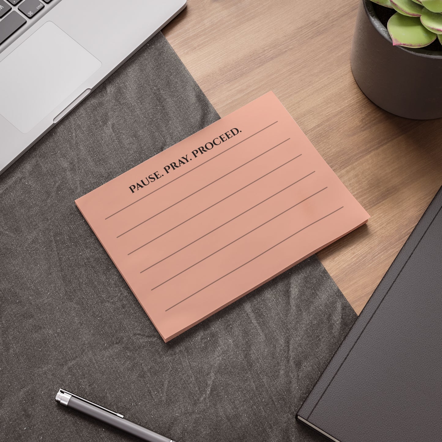 Pause. Pray. Proceed. – Blush Pink Faith-Based List Pad (8x6)