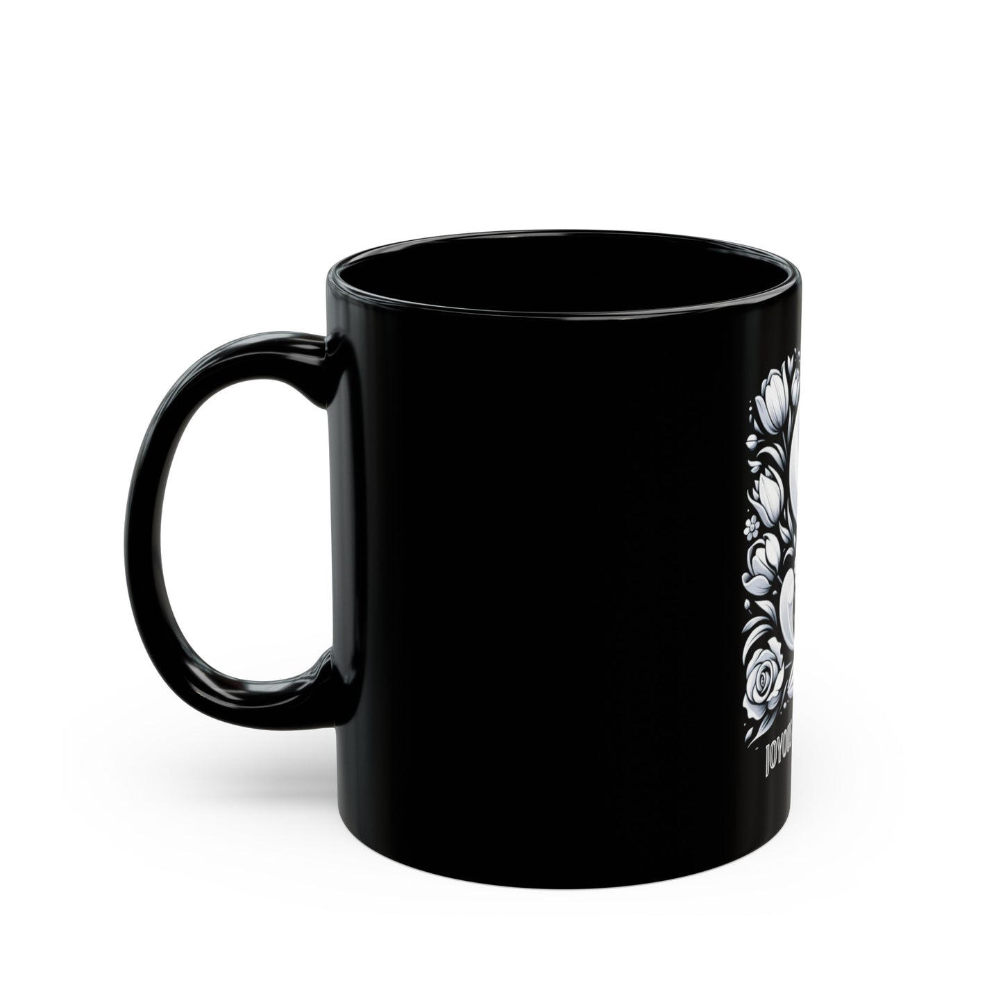 Sip of Sophistication – Monogram S 11oz Black Coffee Mug | Joyous Life Journals
