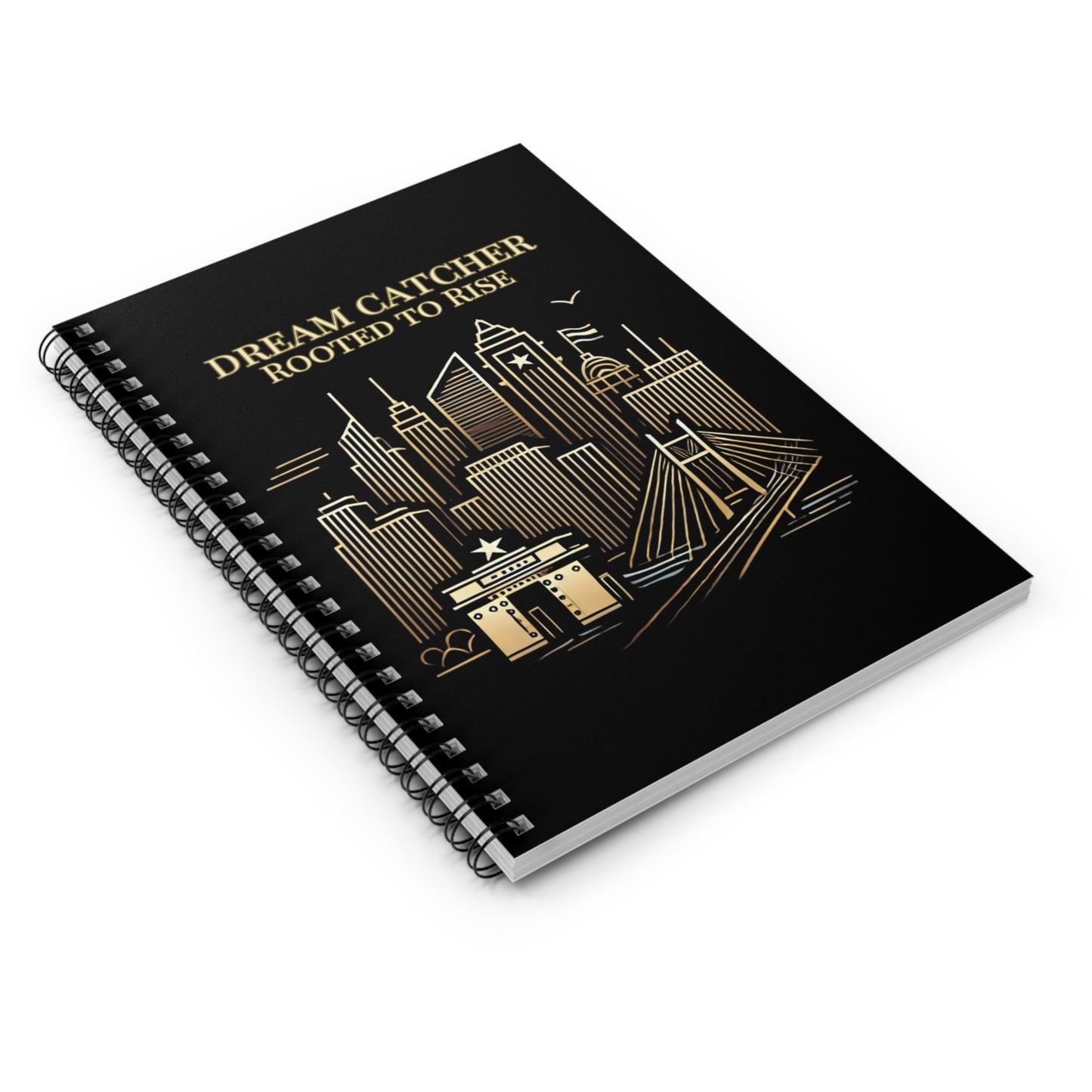Golden Cityscape Spiral Notebook | Urban Journal | Joyous Life