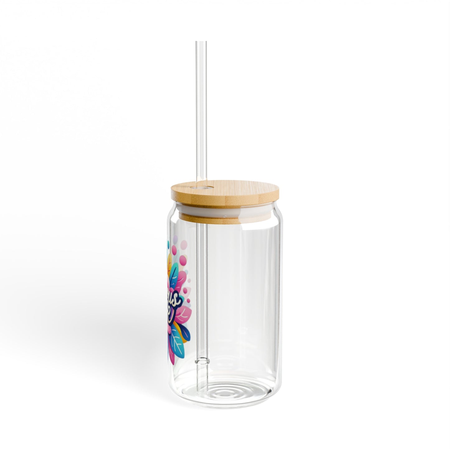 Spring Blossom Sipper Glass – 16oz Iced Beverage Glass | Joyous Life Journals