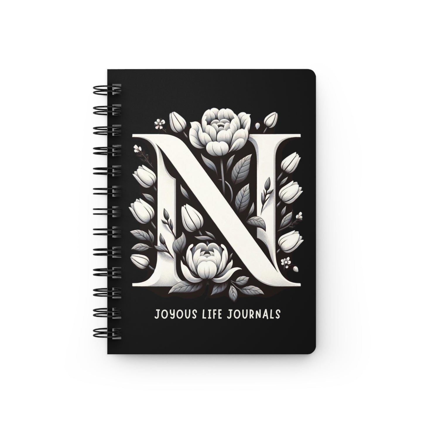 Noble Notations – 'N' Monogram Spiral Journal | Joyous Life Journals