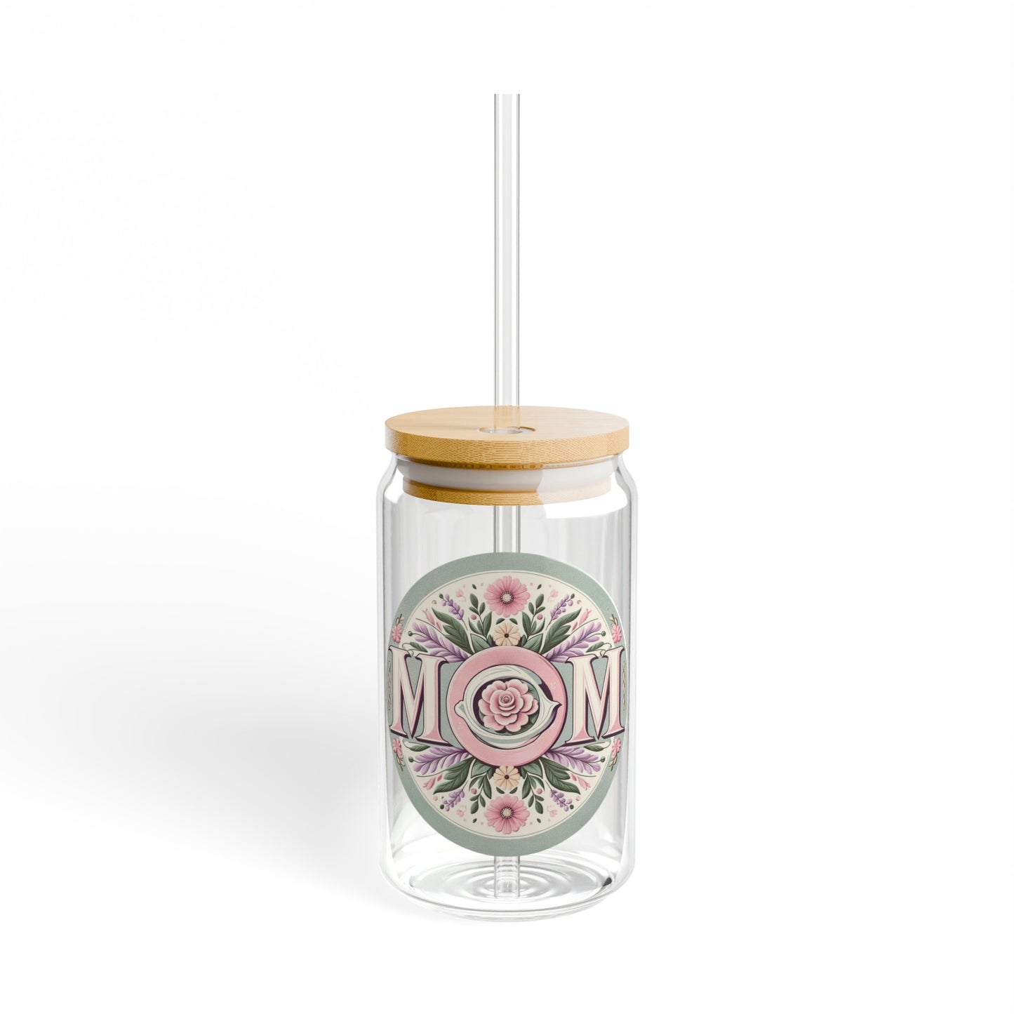 Mom’s Refreshing Retreat – 16oz Iced Sipper Glass | Faith-Inspired Hydration for Her | Rooted in Grace Collection