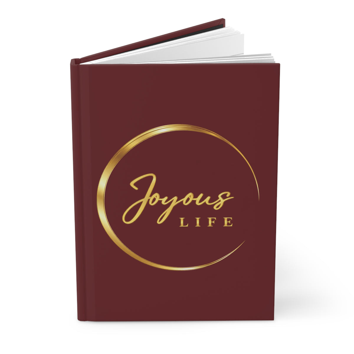Joyous Life Signature Hardcover Journal | Burgundy & Gold-Look Design