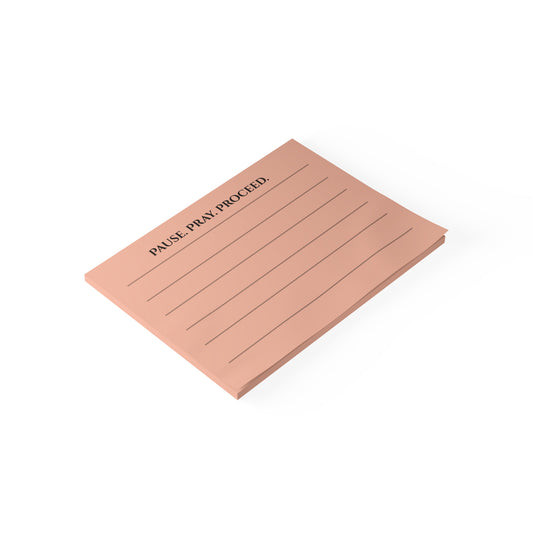 Pause. Pray. Proceed. – Blush Pink Faith-Based List Pad (8x6)