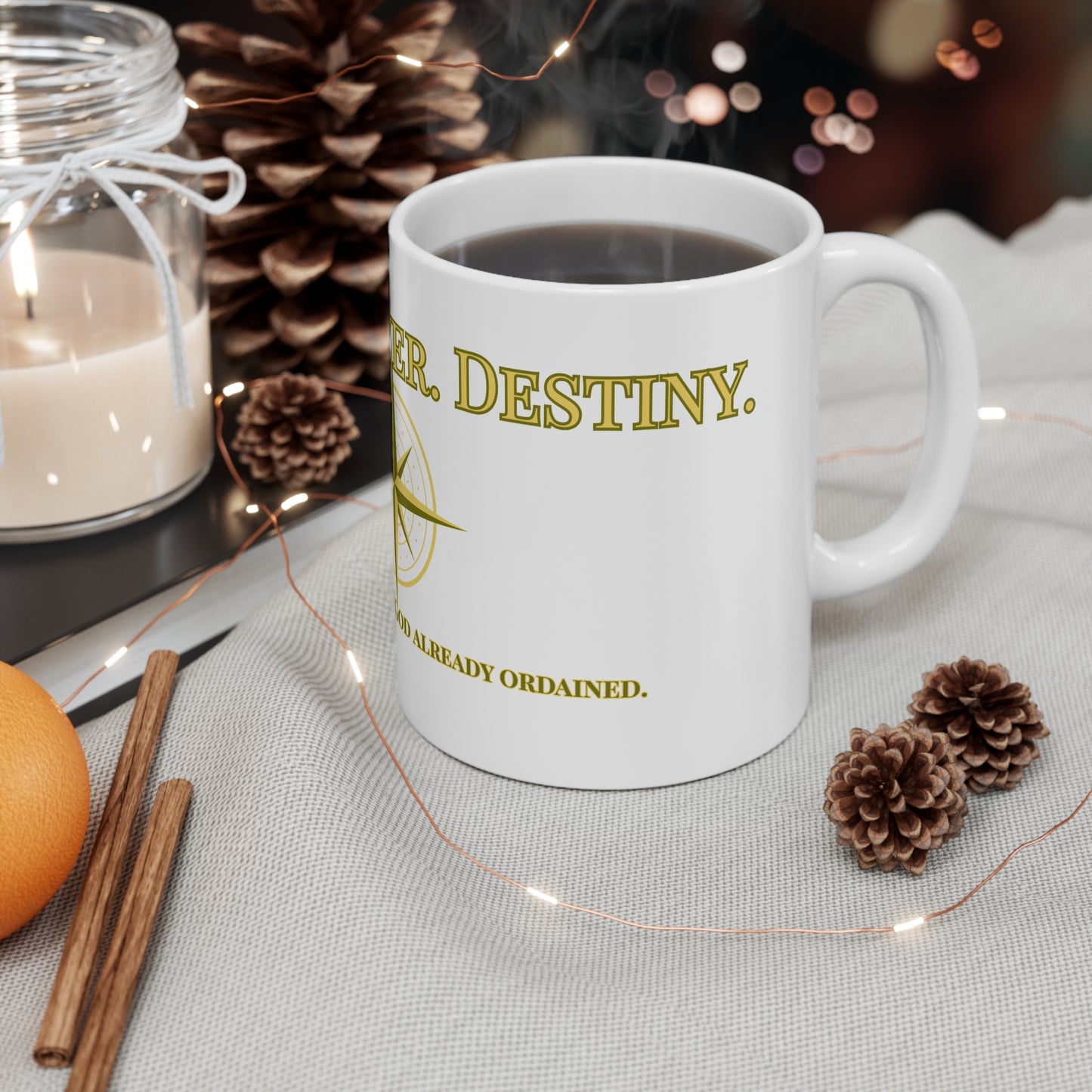 Vision. Prayer. Destiny. Mug – Design Her Destiny | Christian Compass Mug, 11oz