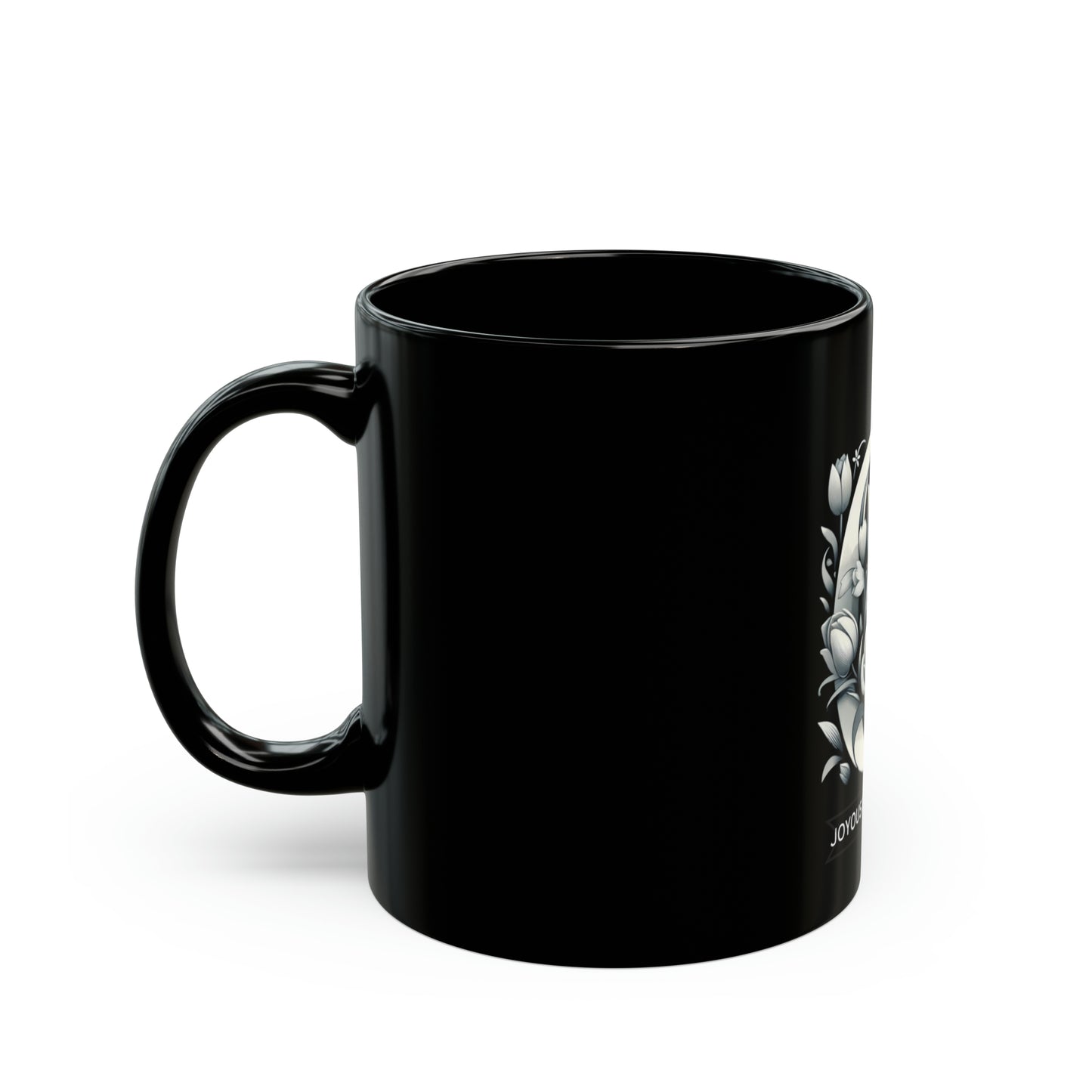 Graceful Glimpse | G Monogram Black Mug